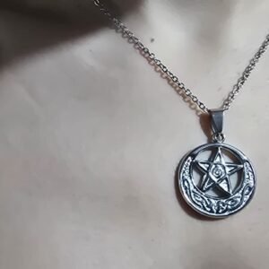 Collar Pentagrama Grabado Grueso
