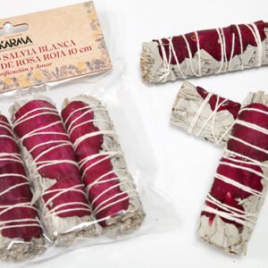 Atadito Salvia Blanca y Pétalos de Rosa Roja