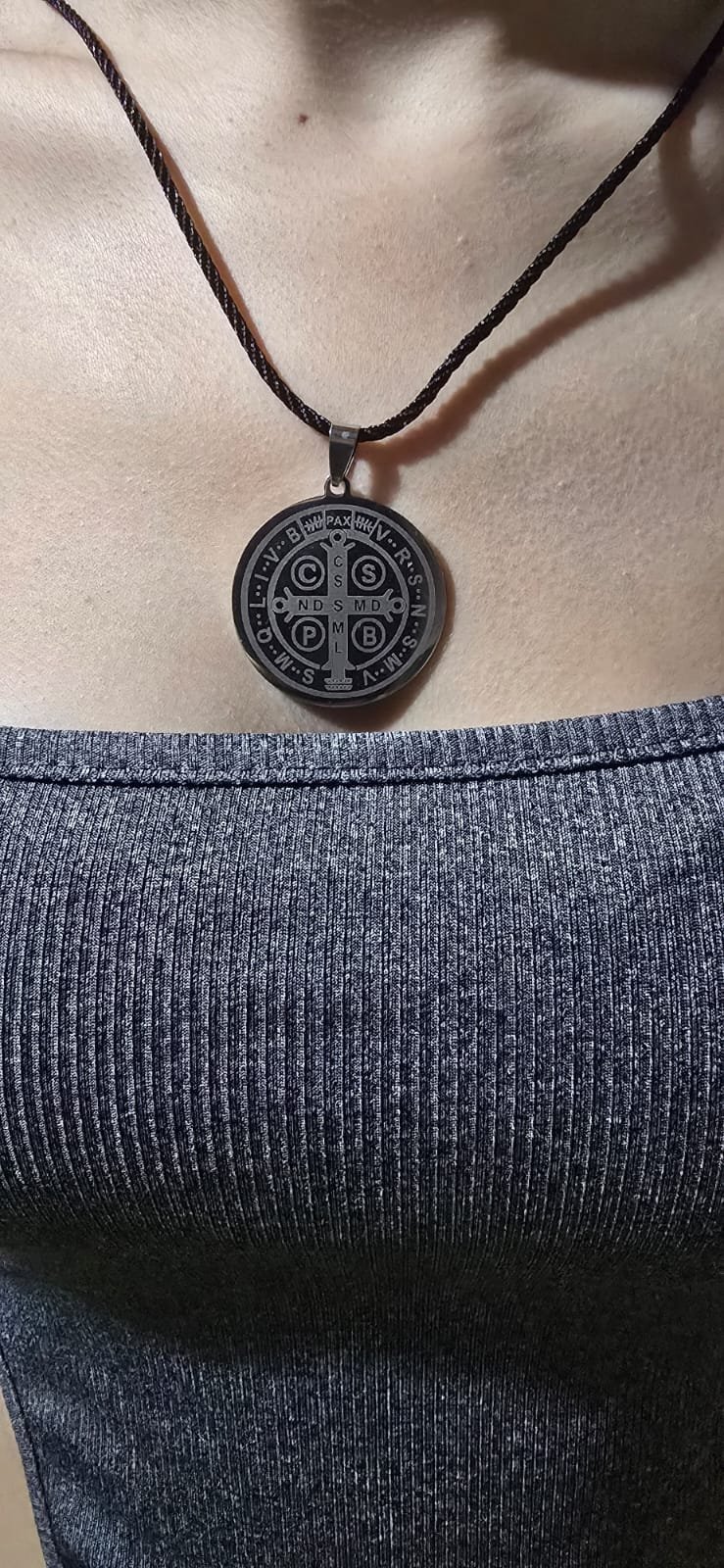 Collar Medalla San Benito Doble Cara - Imagen 2