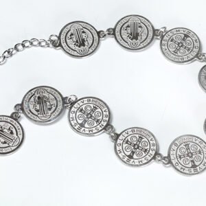 Pulsera Acero 10 Medallas de San Benito