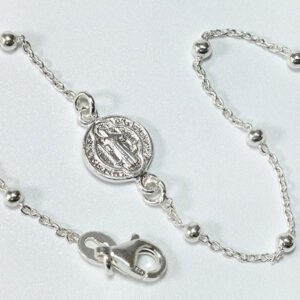 Pulsera Plata Medalla San Benito