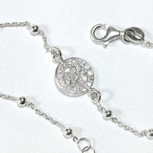 Pulsera PLata Tetragramatón con Bolitas de PLata