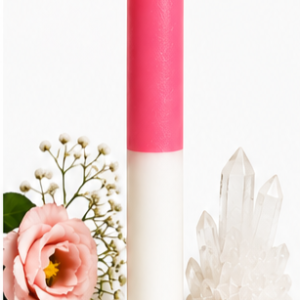 Vela Ritualizada Bicolor Rosa + Blanco AMOR DULCE
