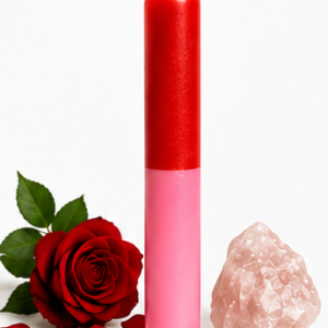 Vela Ritualizada Bicolor Rojo + Rosa AMOR